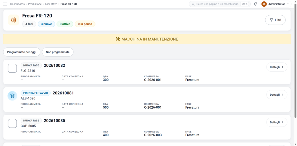 Produzione e manutenzione parlano la stessa lingua - modulo Manutenzione MES Factory